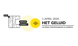 Banner Inkoop Connect op 1 april 2025. Het geluid van inkoop, contractmanagement en compliance