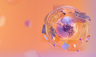 illustration of a globe with networks around it