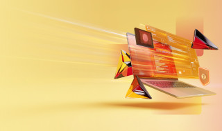 Illustration of secured laptop