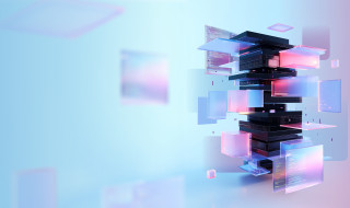 Illustration of data management in server cabinet