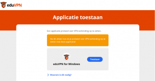 eduvpn scherm applicatie toestaan